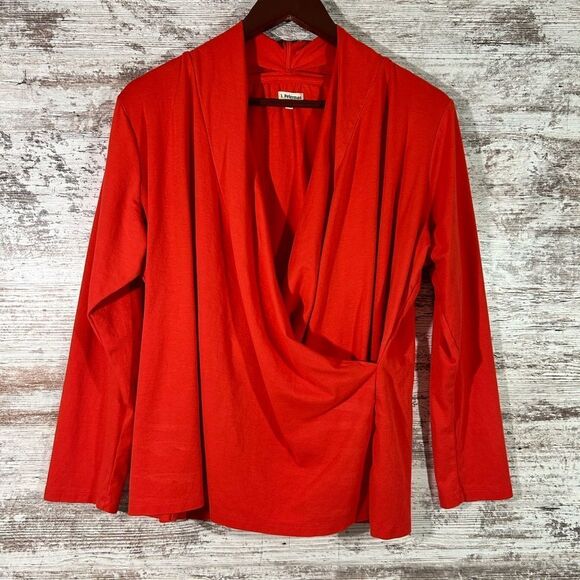 Women’s J. Peterman wrap knit top size XXL Red/Orange shade - Picture 1 of 6